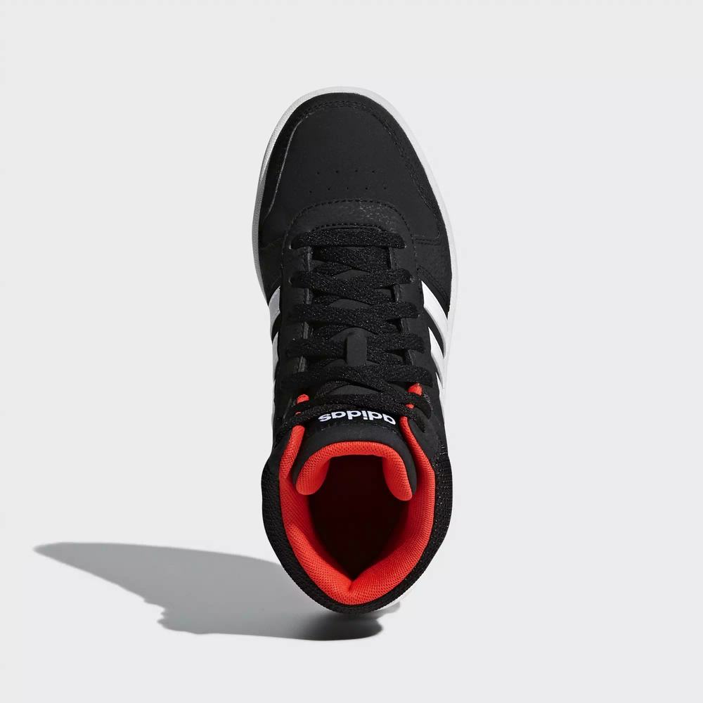 Adidas Hoops 2.0 Mid Tenis Negros Para Niño (MX-56665)
